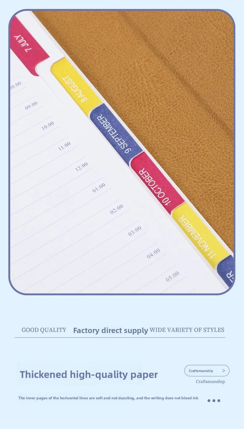 Agenda English Spanish Effective Planner Notebook 2027 Whole Year Logo Custom French A5 Diary, product detail 7