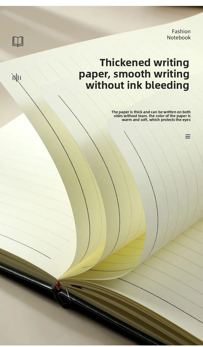 Custom-Made A5 Business Meeting Record Book with Textured Pu Cover Custom Printing for Gift, product detail 11