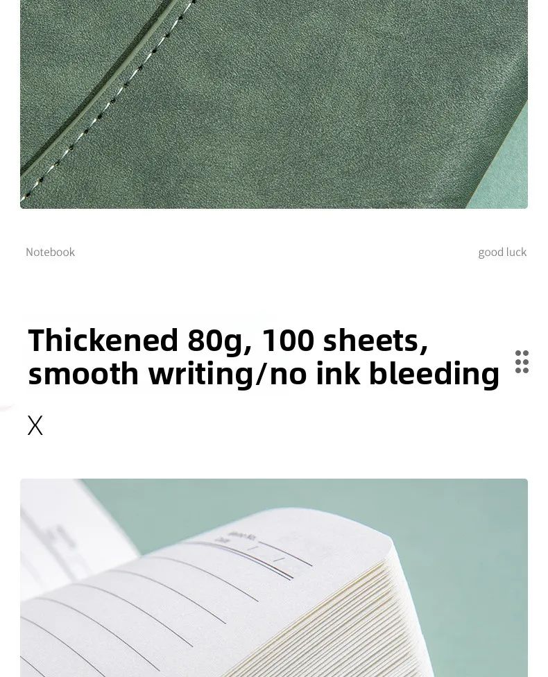 A5 Business Notebook Custom Logo Gift Box Set with Faux Leather Cover and Eye-Protective Paper for High-Value Meetings, product detail 11