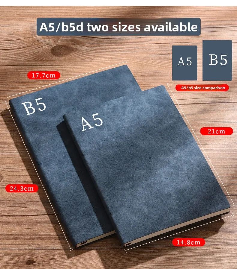 A5/B5 Custom Logo Business Office Gift Notebook with Polyurethane Cover Extra Thickness & Minimalist Design, product detail 12