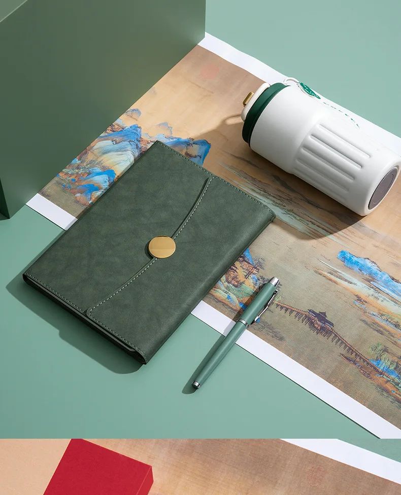A5 Business Notebook Custom Logo Gift Box Set with Faux Leather Cover and Eye-Protective Paper for High-Value Meetings, product detail 12