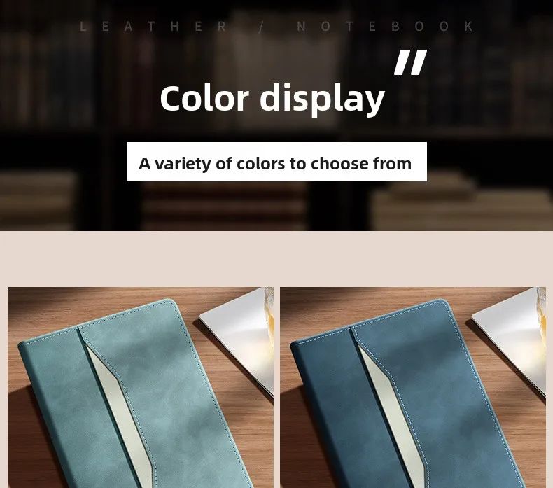 2026 Business-Style Faux Leather Cover Notebook Wireless Perfect Binding for Office Note-Taking Meeting Minutes Journaling, product detail 12