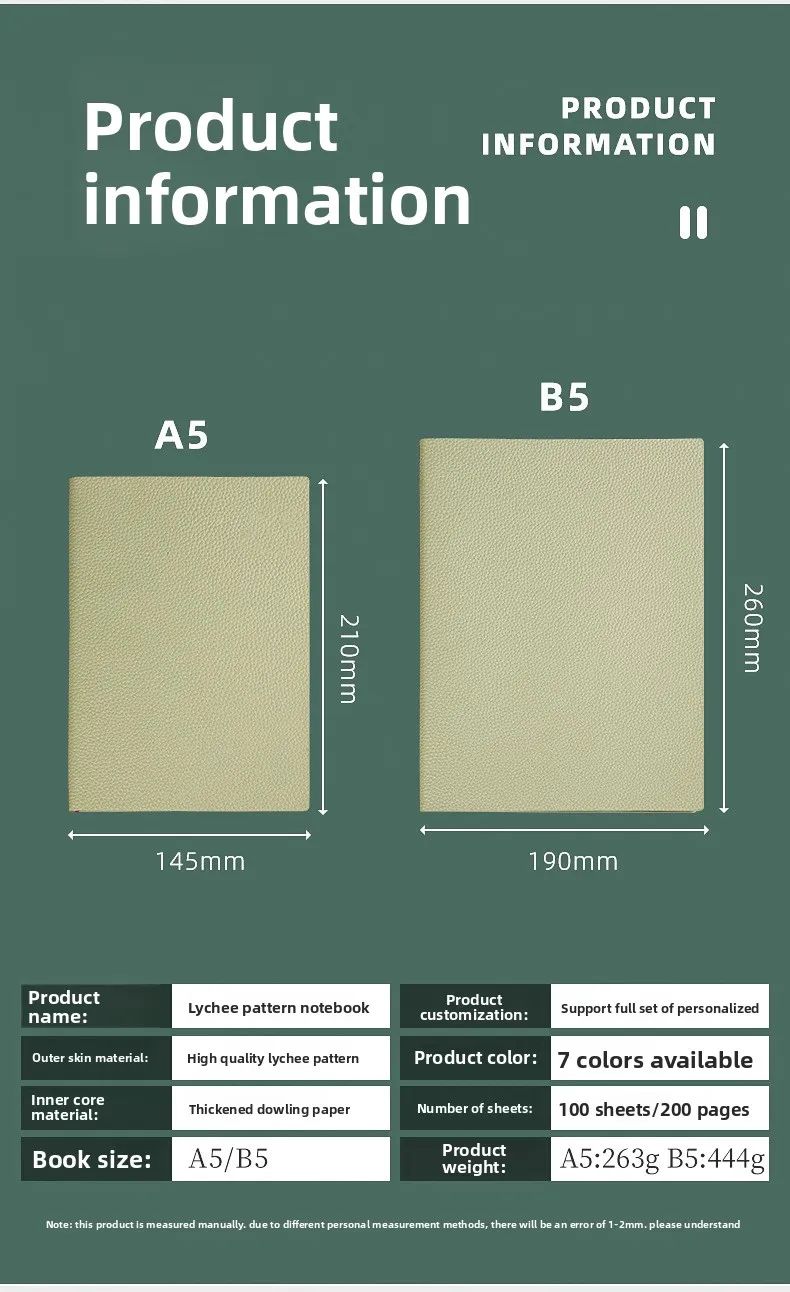A5 Lychee-Pattern Notebook Customizable Logo Printing for Corporate Events Business Use, product detail 12