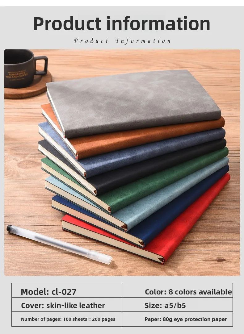 A5/B5 Custom Logo Business Office Gift Notebook with Polyurethane Cover Extra Thickness & Minimalist Design, product detail 13