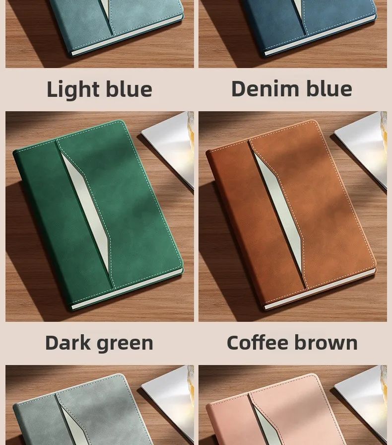 2026 Business-Style Faux Leather Cover Notebook Wireless Perfect Binding for Office Note-Taking Meeting Minutes Journaling, product detail 14