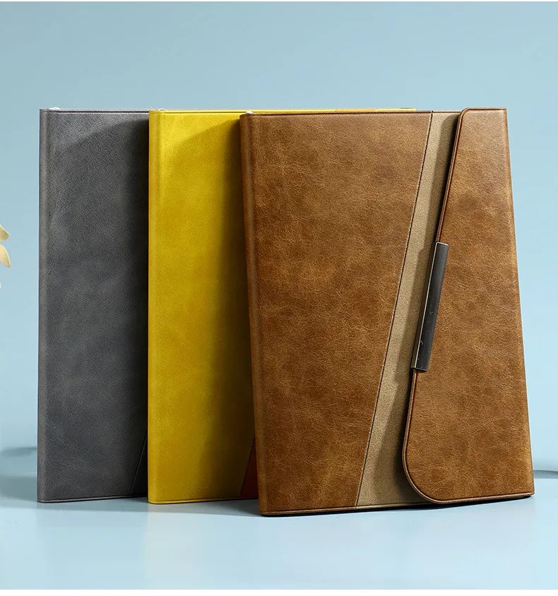 A5 Tri-fold Business Notebook Stylish and Thick Faux Leather-bound with Customizable logo Gift Option, product detail 15