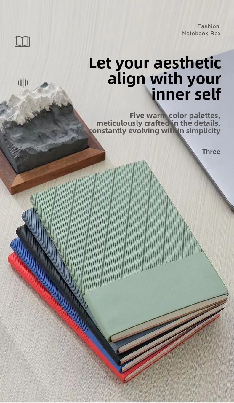 A5 Notebook Gift Set Customizable Stylish Design Faux Leather Cover Wireless Perfect Binding Business Office Meetings Makes, product detail 15
