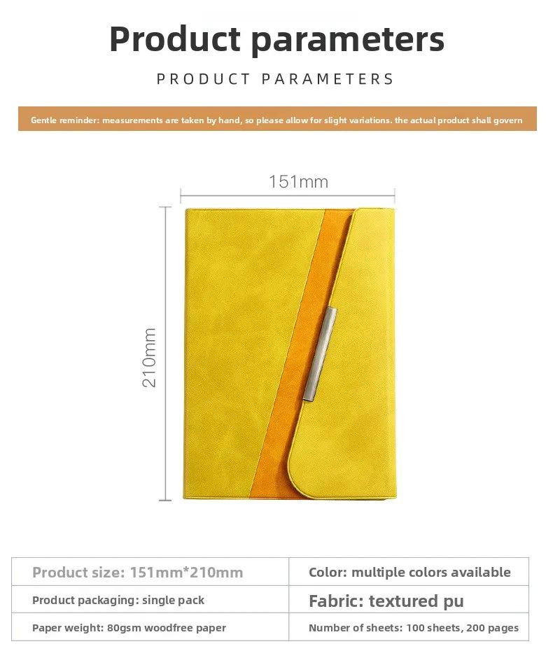 A5 Tri-fold Business Notebook Stylish and Thick Faux Leather-bound with Customizable logo Gift Option, product detail 17