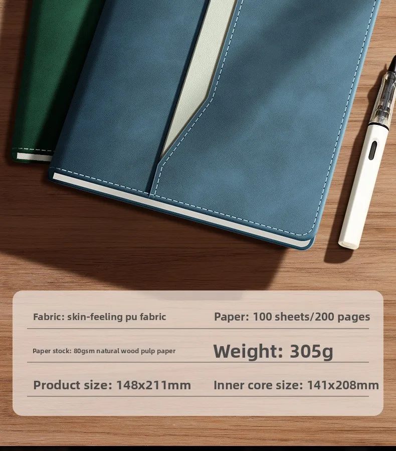 2026 Business-Style Faux Leather Cover Notebook Wireless Perfect Binding for Office Note-Taking Meeting Minutes Journaling, product detail 18
