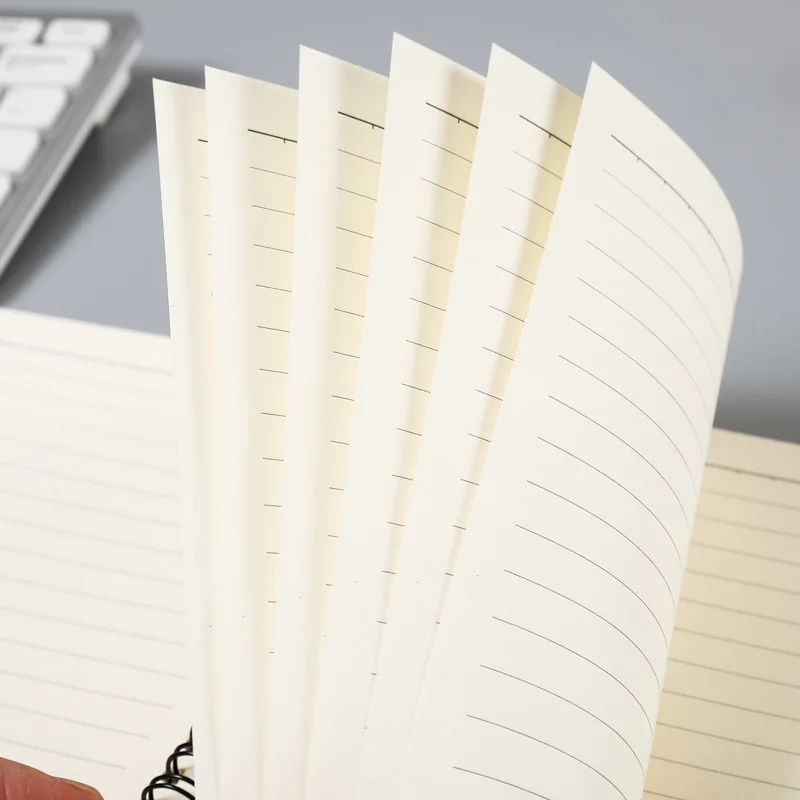 Kraft Paper Spiral Book Dual-Ring Binding Artistic Business-Style Notepad Minimalist Notebook With Pen, product detail 21