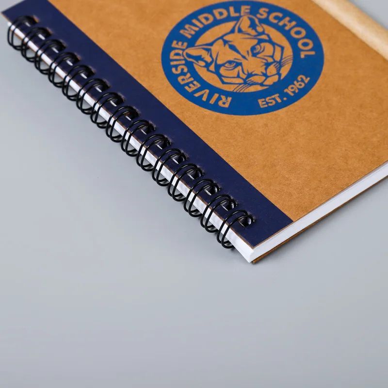Kraft Paper Spiral Book Dual-Ring Binding Artistic Business-Style Notepad Minimalist Notebook With Pen, product detail 22