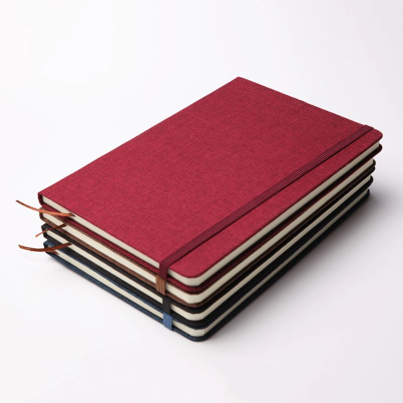 Premium Custom Notebook Fabric Hardcover Journal With Elastic Cord A5 Lined Pages Notebook, product view 1