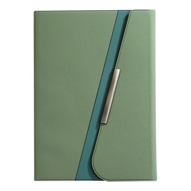 A5 Tri-fold Business Notebook Stylish and Thick Faux Leather-bound with Customizable logo Gift Option, product view 1