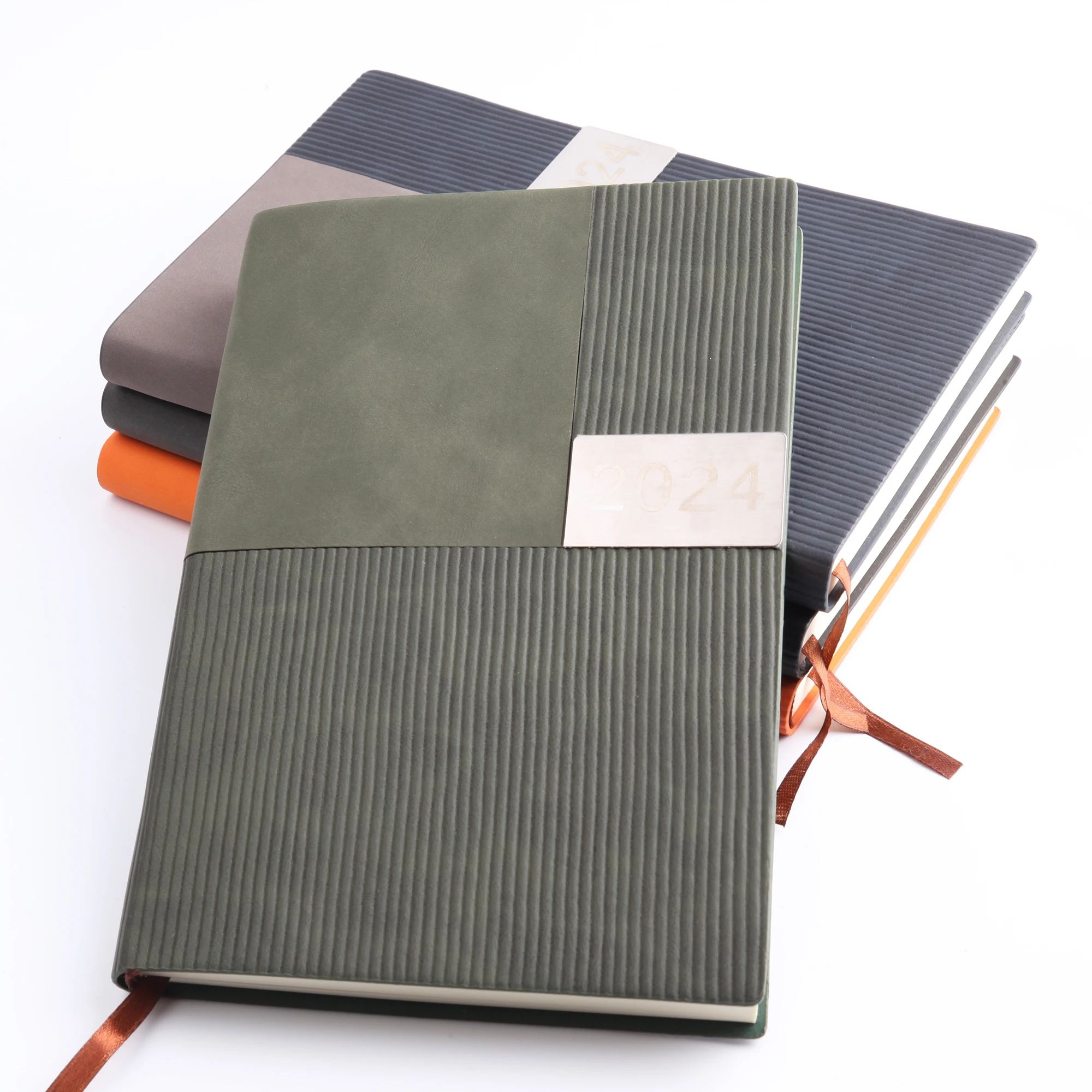 A5 Notebook Office Supplies Agenda Planner PU Cover Custom Logo Agenda Planner Spanish Diaries 2024 English Agenda, product view 1
