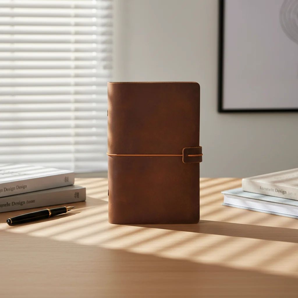 Custom Vintage Diary Top Grade Cowhide Journal Notebook Handmade Booklet Loose-Leaf Genuine Leather Head Layer 100 Sheets, product view 1