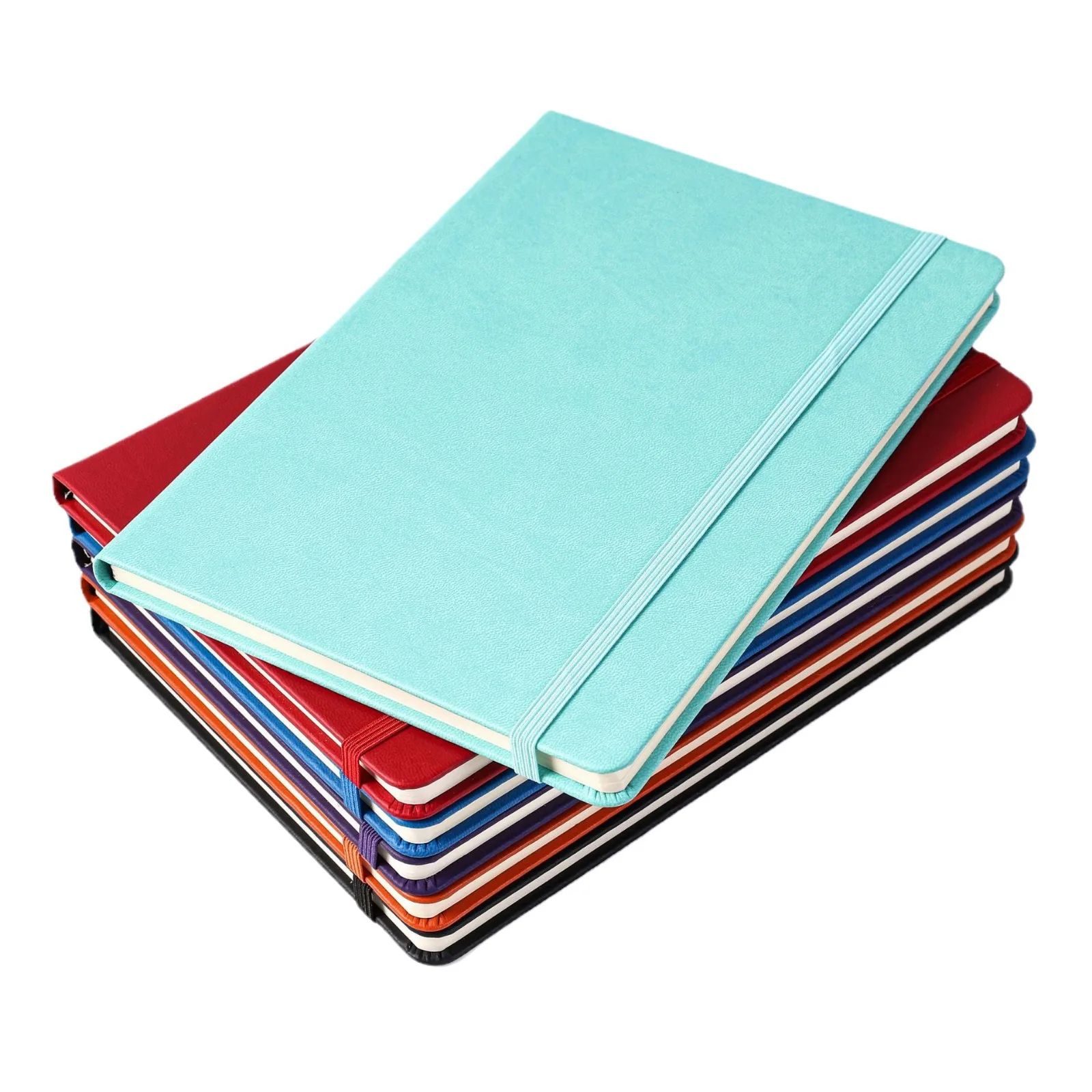 A5 Notebooks PU Leather Promotional Notebook Elastic Band Custom Logo Hardcover Journal Notebook, product view 1