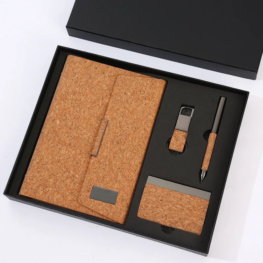 Business Gift Set with Keychain Card Holder Paper Notebook Design Gift Set for Corporate Employees, product view 1