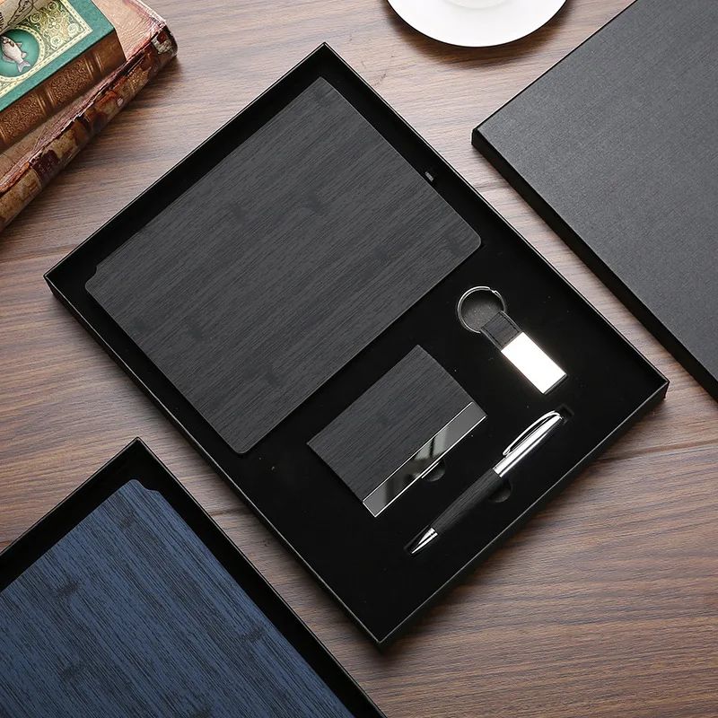 Notebook Keychain Personalized Modern Minimalist Pen Business Office Gift Card Holder Custom Logo Gift Set, product view 1