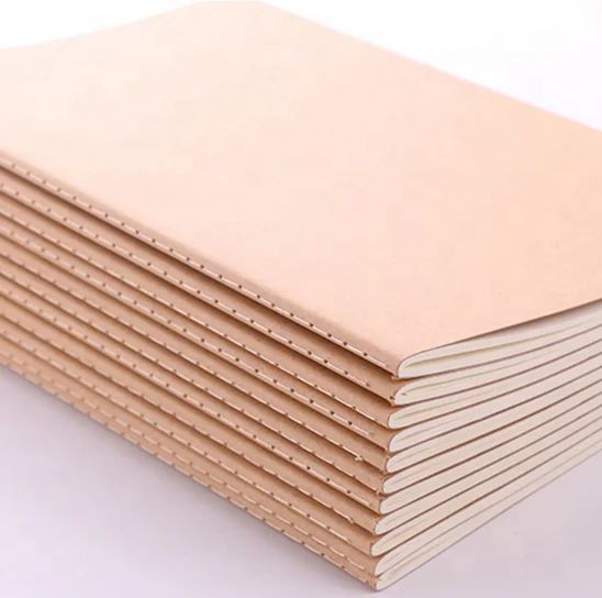 A5 Natural Handmade Recycle Brown Kraft Paper Notebook, product view 1