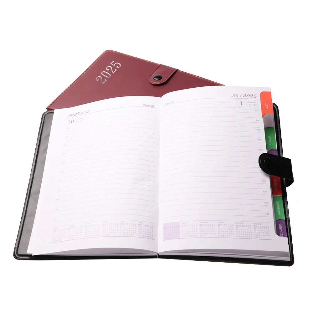 Cahiers 200 Pages A5 Agenda 2025 Spanish Leather Gift Set Pu Leather Weekly Planner Business Notebook, product view 1