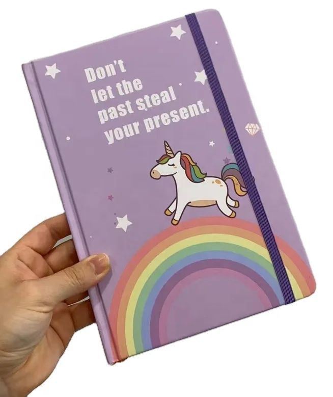 Hardcover Unicorn A5 96 Sheets 192 Pages Notebook With Elastic Band for Students, product view 1