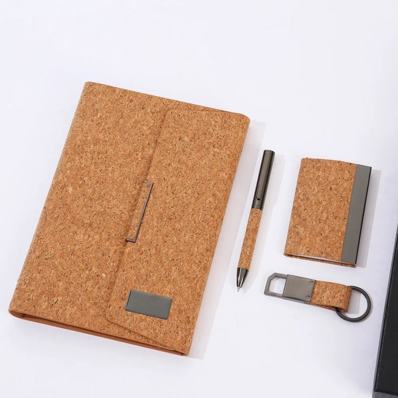 Custom Cork Cover Business Style Notebook Pu Leather A5 Executive Office Gift OEM Journal Book, product view 1