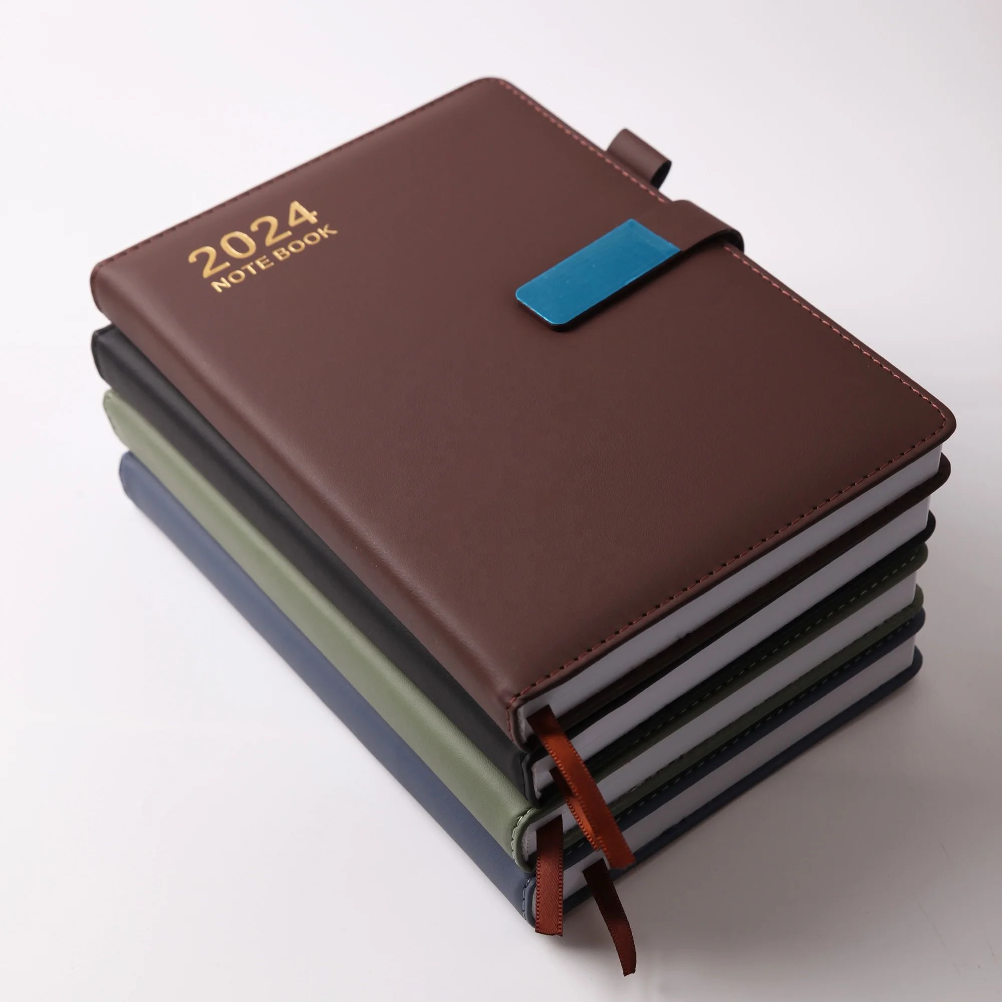 2024 Year Planer Agenda Pu Leather Office Journal Monthly Planner Week Planner A5 Notebook, product view 1
