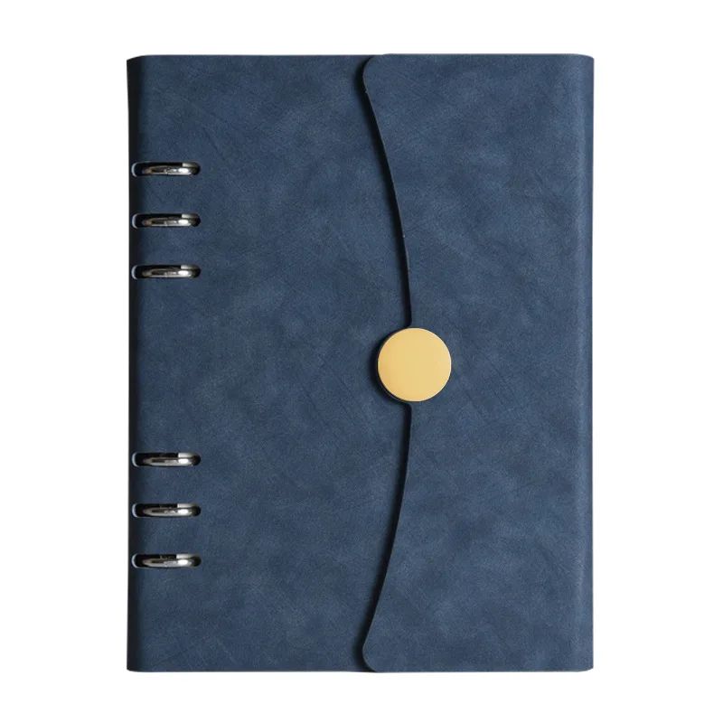 Loose-leaf Faux Leather A5 Size Customizable Logo Stylish Design Business Office Notepad Diary Gift Box Set, product view 1