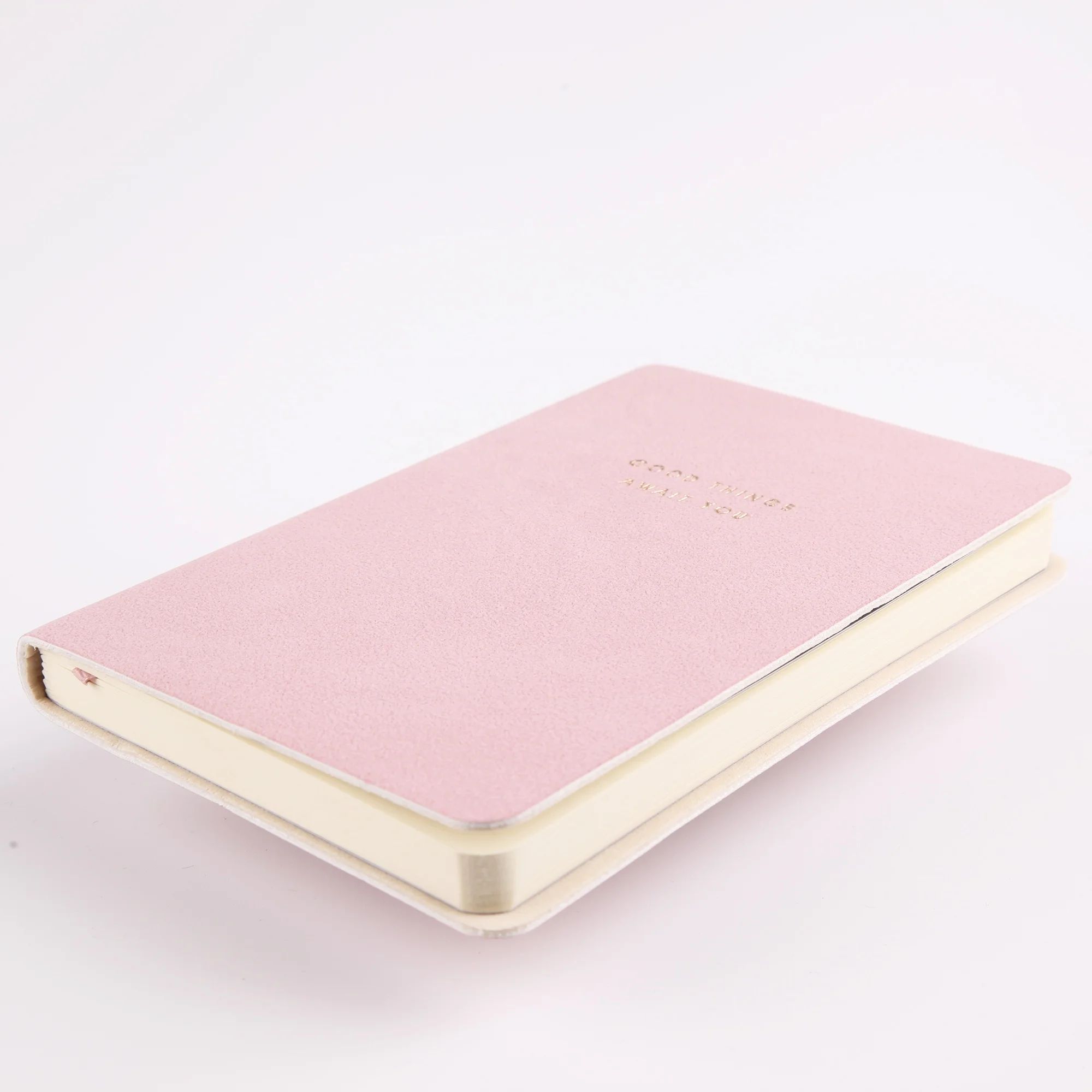 pink Velvet Pu Leather Nice Elegant Notebook pink Dotted Pages Custom Cover Belly Band Diary Journal Girl Planner, product view 1