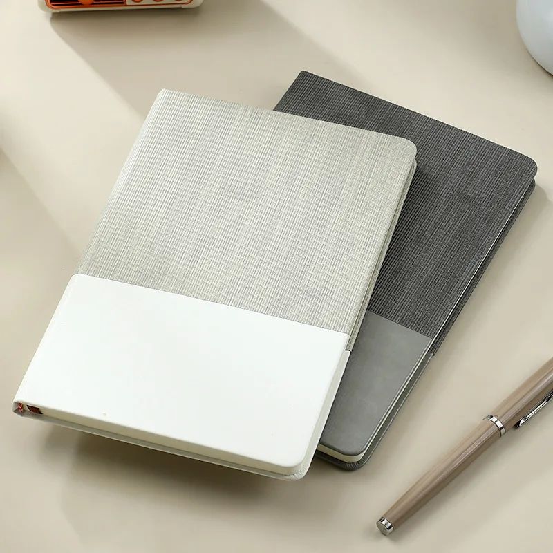 Custom-Made A5 Business Meeting Record Book with Textured Pu Cover Custom Printing for Gift, product view 1