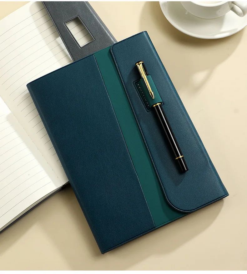 Custom Cover Business Style OEM Journal Book Notebook Pu Leather A5 Executive Office Gift Tri-fold A5 Notebooks, product view 1