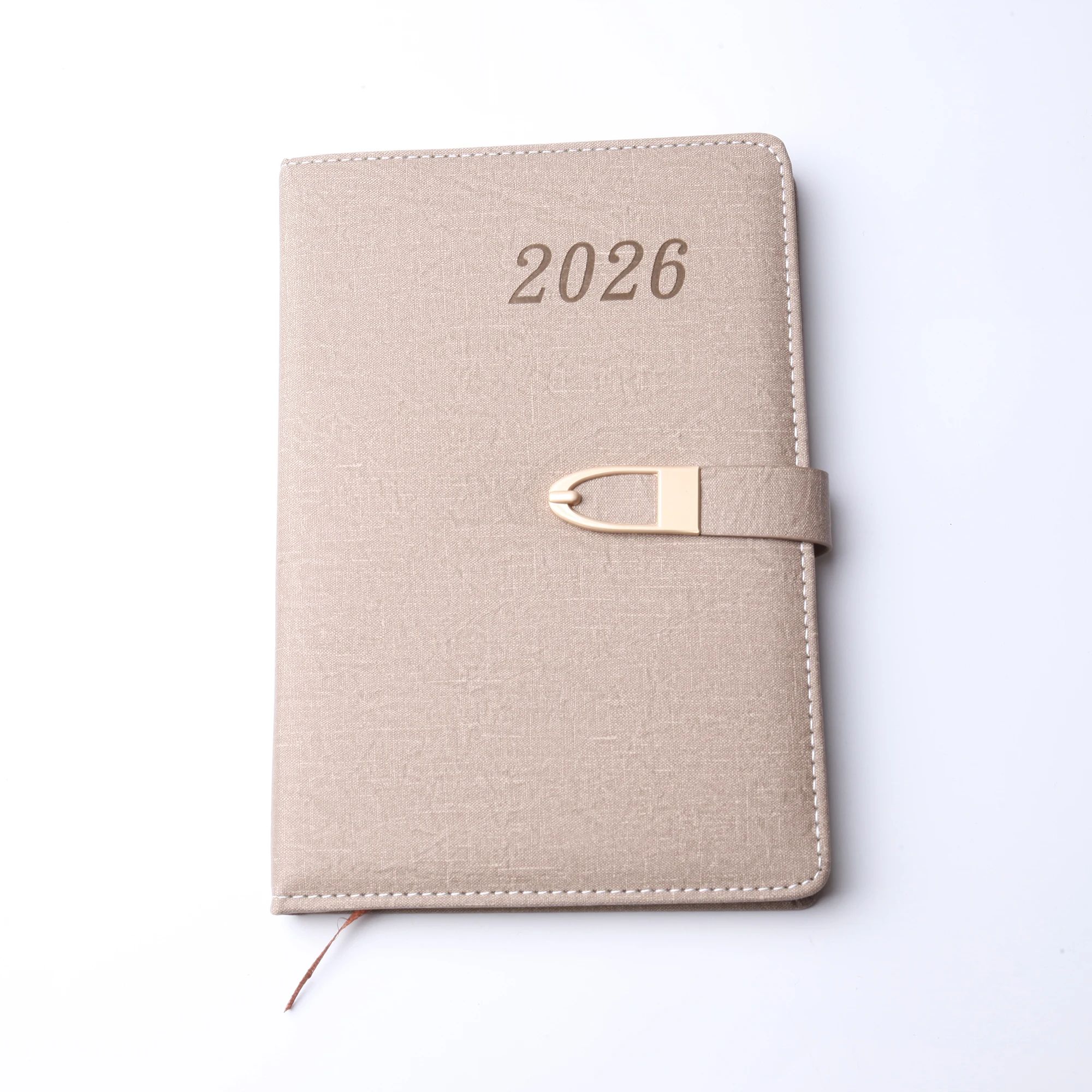 Custom Logo 2026 Journal notebook with buckle agenda diary weekly planner, product view 1