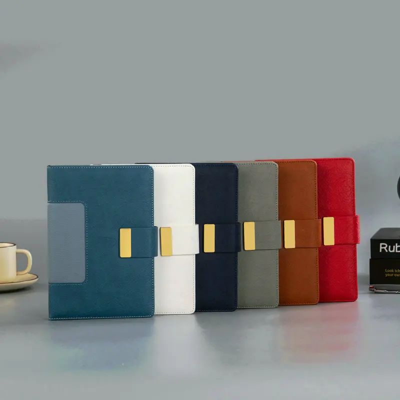 Exquisite PU Leather A5 Business Office Student Notepad Custom Logo Notebook With Magnetic Snap, product view 1