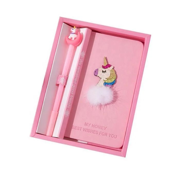 Cute Unicorn Hardcover Notebook Set With Pen for Girl, product view 1