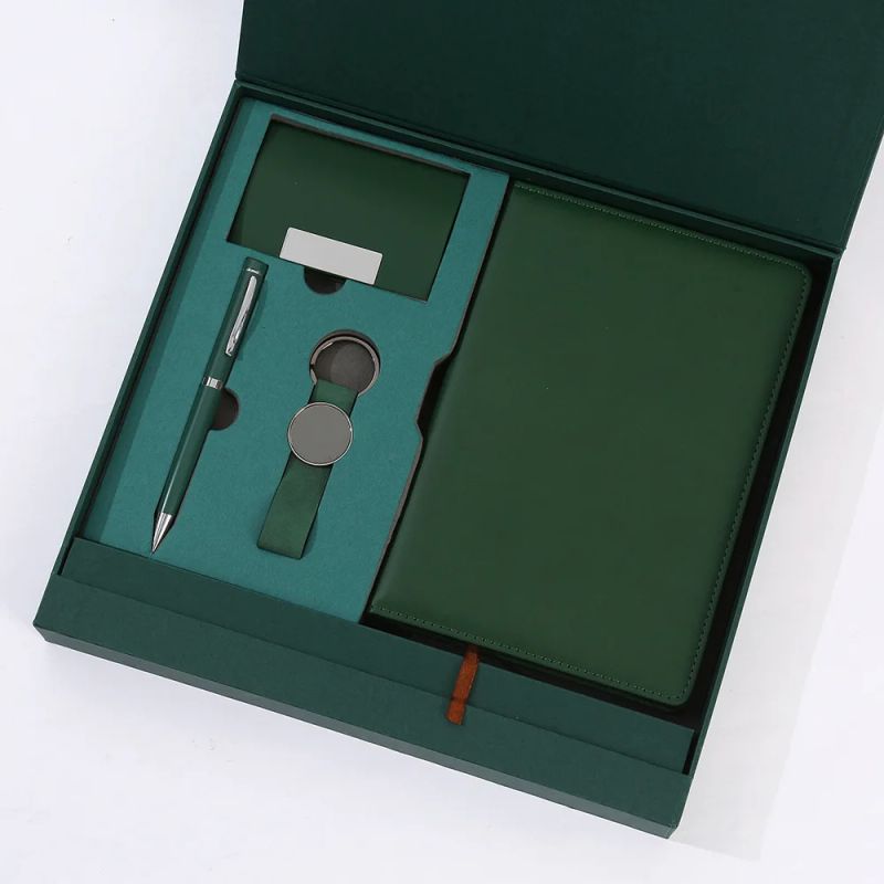 High Grade Business Notebook Keychain Pen Set Employee Corporate Gift Box Teacher's Day Card Holder Custom Logo Gift Set, product view 1