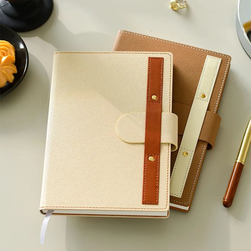 A5 Business Notebook Hardcover Faux Leather Thread-Bound Binding for Office Meetings Work, product view 1