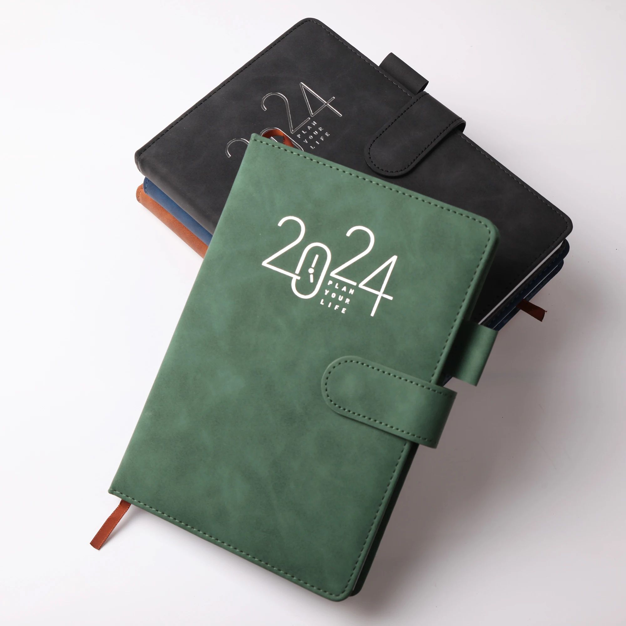 Premium Diary Planner English Daily Notebook 2024 Custom Planner Office Notebooks Logo Custom PU Cover A5 Diaries, product view 1