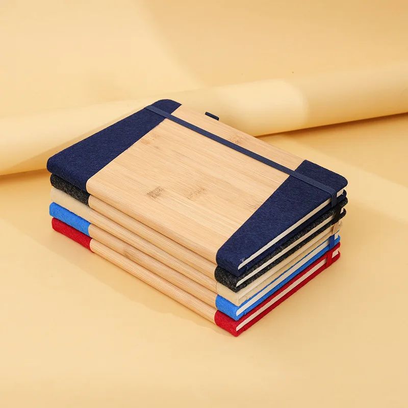 Creative Gift Notebook Business Office Planner Student Custom Logo Notepad Hard Cover A5 Bamboo Notebook, product view 1