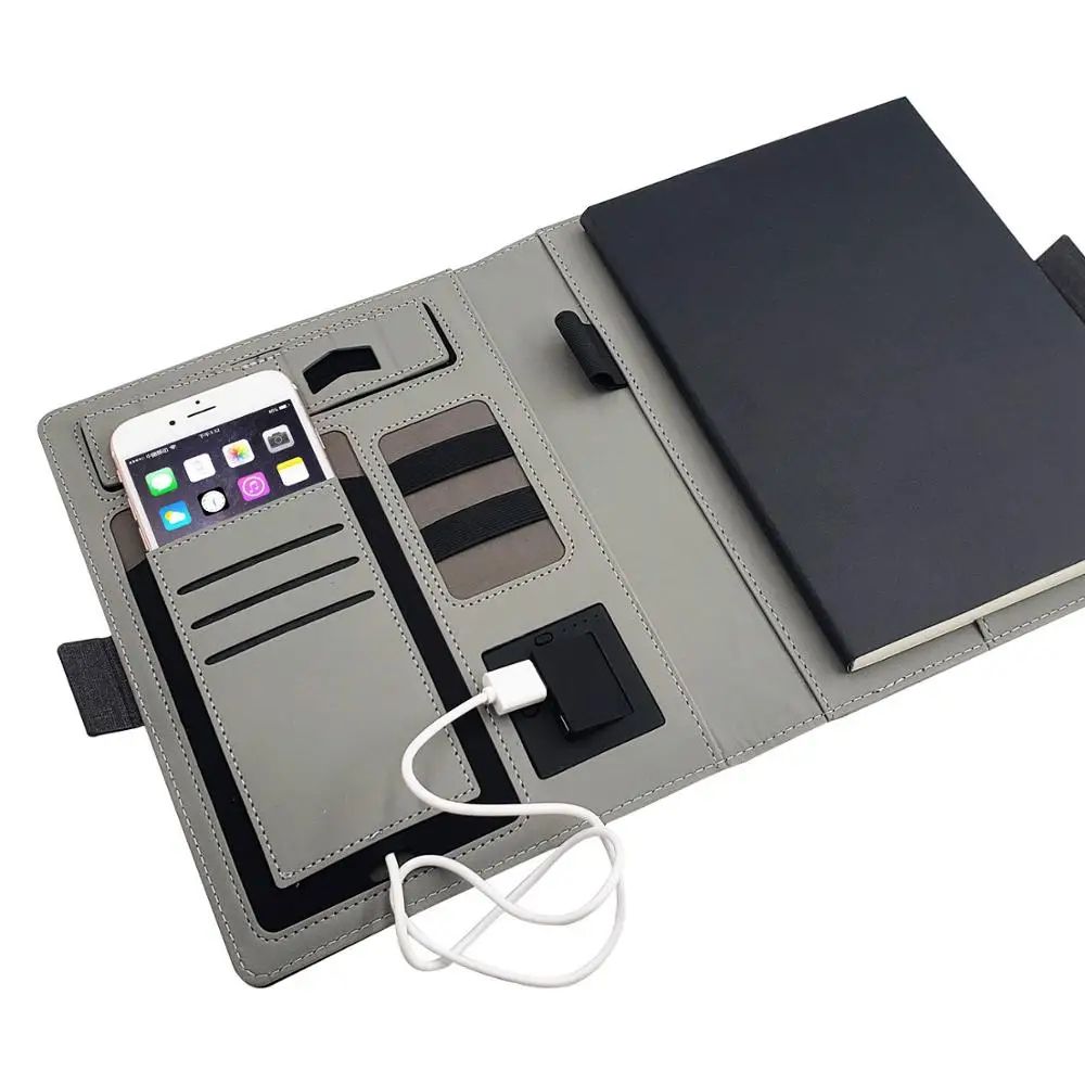 Business and Office Custom logo Organiser Planner Wireless Charger Power Bank Diary Notebook, product view 1