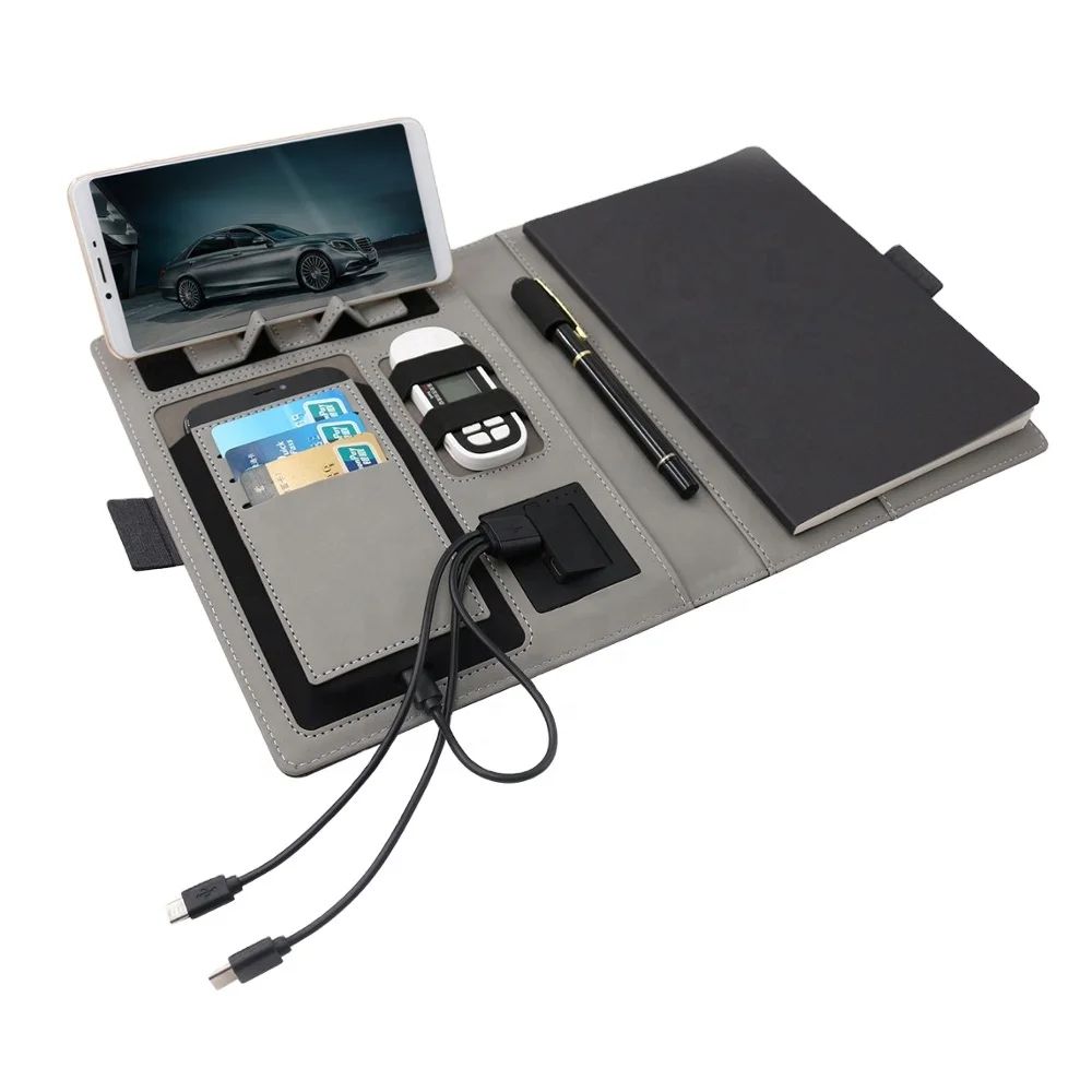 Custom Power Bank Notebook With Phone Holder and Phone Holder Promotion Company Office Supplies, product view 1