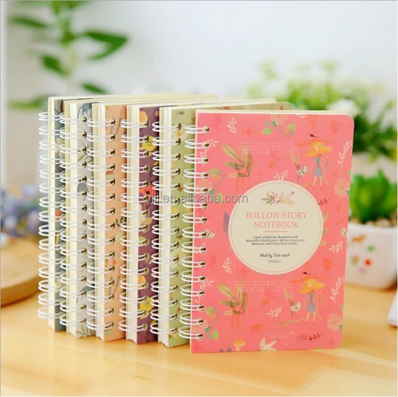 This Mini Floral Coil Spiral Notebook Kraft Paper Book, product view 1