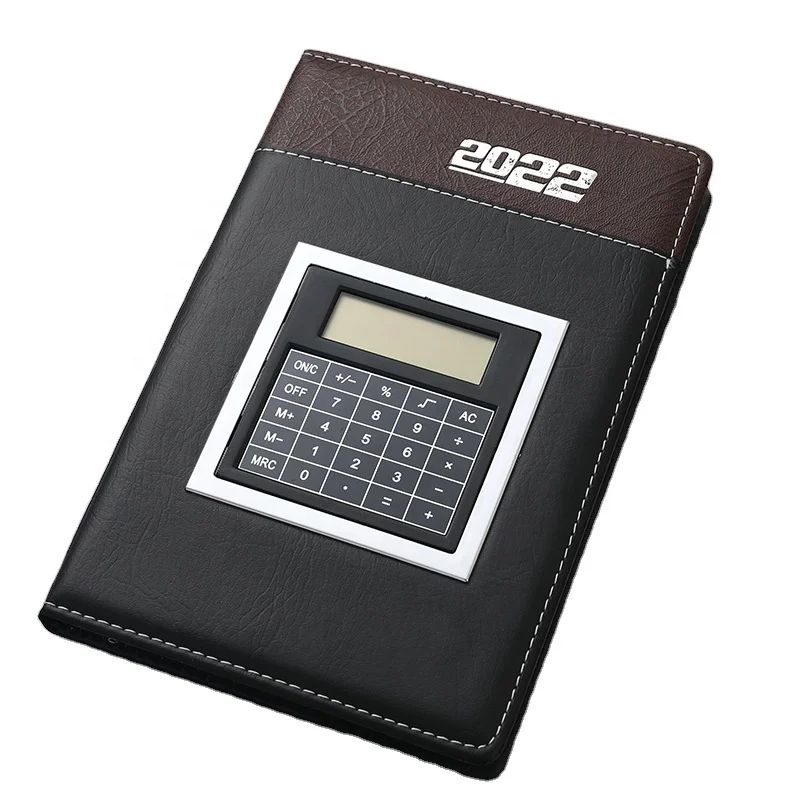 2023 A5 Agenda Diary Notebook with Calculator Journal Custom logo Customized Inner Pages Printing Oem Accepted, product view 1